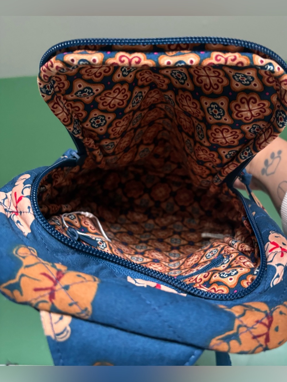 Vera Bradley Navy Quilted Teddy Bear Crossbody Bag - Picture 3 of 3